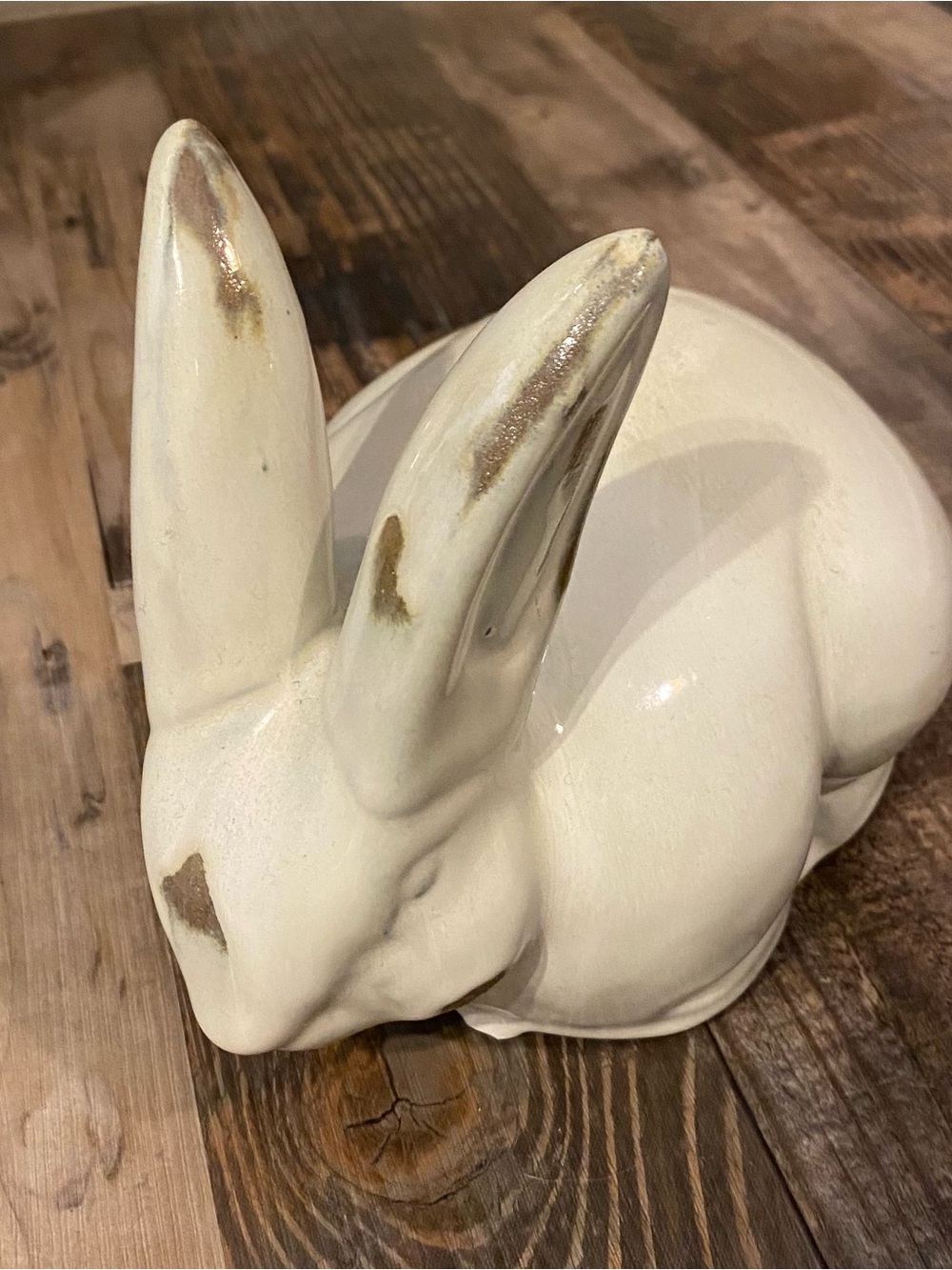Cream Ceramic Rabbit Figurine - Picture 2 of 5